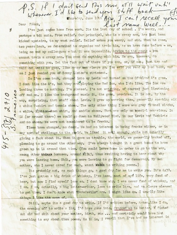 James Herndon Letter Front